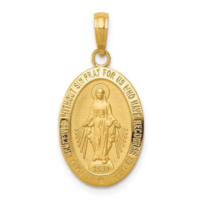 Diamond2deal 10k Gold Miraculous Medal Pendant