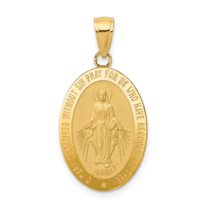 Diamond2deal 10k Gold Miraculous Medal Pendant In Yellow