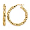 Diamond2deal 14k Yellow Gold Round Twisted Hoop Earrings In Gold