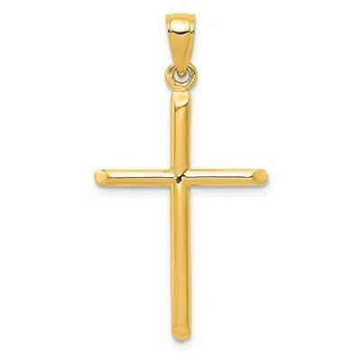 Diamond2deal 10k Gold Tubular Cross Pendant In Yellow
