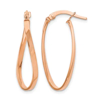 Diamond2deal 10k Rose Gold Hinged Hoop Earrings