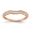 Diamond2deal 10k Rose Gold Lab Grown Diamond Wedding Band Ring 1/4ct Clarity- Vs Color- G-h In Pink