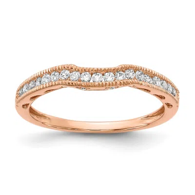 Diamond2deal 10k Rose Gold Lab Grown Diamond Wedding Band Ring 1/4ct Clarity- Vs Color- G-h In Pink