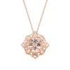 Diamond2deal 10k Rose Gold Morganite With Diamond Pendant Necklace 18"