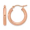 Diamond2deal 14k Gold Polished Lightweight Round Shape Hoop Earrings In Red