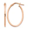 Diamond2deal 10k Rose Gold Polished Oval Hoop Earrings In Brown