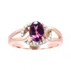 Diamond2deal 10k Rose Gold Purple Garnet And Diamond Engagement Ring ( 0.90ct)