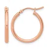 Diamond2deal 10k Rose Gold Round Shape Hinged Hoop Earrings In Gold