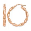 Diamond2deal 10k Rose Gold Round Shape Twisted Hoop Earrings In Gold