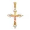 Diamond2deal 10k Two-tone Cubic Zirconia Crucifix Pendant