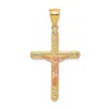 Diamond2deal 10k Two-tone Cubic Zirconia Crucifix Pendant