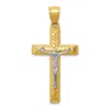 Diamond2deal 10k Two-tone Diamond Cut Crucifix Pendant
