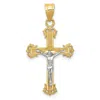Diamond2deal 10k Two-tone Diamond-cut Crucifix Pendant