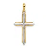 Diamond2deal 10k Two-tone Fancy Cross Pendant