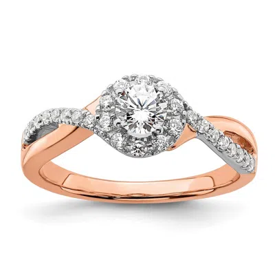 Diamond2deal 10k Two-tone Lab Grown Diamond Engagement Ring 0.62ct Clarity- Vs Color- G-h In Yellow