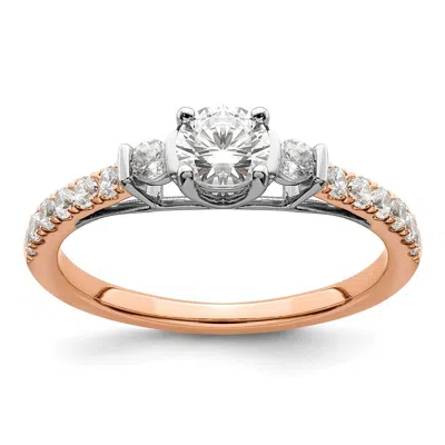 Diamond2deal 10k Two-tone Lab Grown Diamond Engagement Ring 0.71ct Clarity- Vs Color- G-h In Yellow