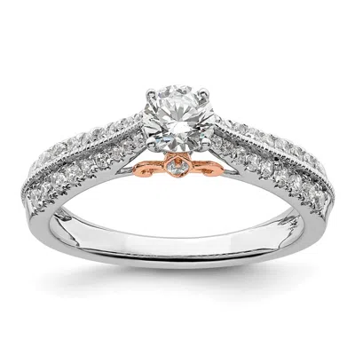 Diamond2deal 10k Two-tone Lab Grown Diamond Engagement Ring 3/4ct Clarity- Vs Color- G-h In Yellow