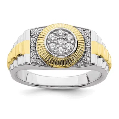 Diamond2deal 10k Two-tone Lab Grown Diamond Wedding Band Ring 0.33ct Clarity- Vs Color- G-h In Yellow