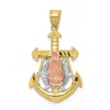 Diamond2deal 10k Two-tone Rhodium Mariner Blessed Mother Pendant