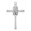 Diamond2deal 10k White Gold .03ct. Diamond Infinity Cross Chain Slide Pendant In White