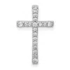 Diamond2deal 10k White Gold 1/5ct. Diamond Latin Cross Chain Slide Pendant In White