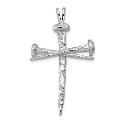 Diamond2deal 10k White Gold Cross Charm