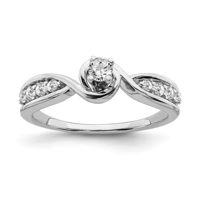 Diamond2deal 10k White Gold Diamond Engagement Ring