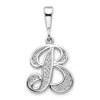 Diamond2deal 10k White Gold Filigree Initial B Pendant In White