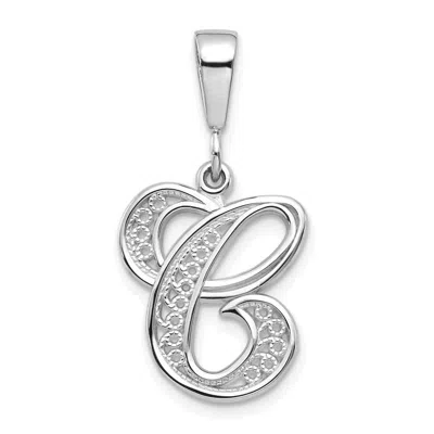 Diamond2deal 10k White Gold Filigree Initial C Pendant In Metallic