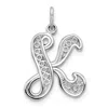 Diamond2deal 10k White Gold Filigree Initial K Pendant In White