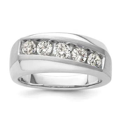 Diamond2deal 10k White Gold Lab Grown Diamond 5-stone Band Ring 1ct Clarity- Vs Color- G-h