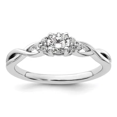 Diamond2deal 10k White Gold Lab Grown Diamond Engagement Ring 0.33ct Clarity- Vs Color- G-h