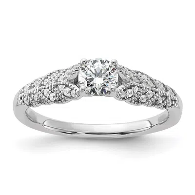 Diamond2deal 10k White Gold Lab Grown Diamond Engagement Ring 1/2ct Clarity- Vs Color- G-h