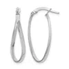 Diamond2deal 10k White Gold Oval Shape Hinged Hoop Earrings In Metallic