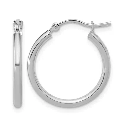 Diamond2deal 10k White Gold Round Shape Hinged Hoop Earrings In Black