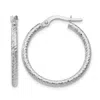 Diamond2deal 10k White Gold Round Shape Hinged Hoop Earrings In Metallic