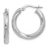 Diamond2deal 10k White Gold Round Shape Hinged Hoop Earrings In Metallic
