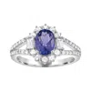 Diamond2deal 10k White Gold Tanzanite And White Zircon Engagement Ring ( 1.2ct )