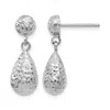 Diamond2deal 10k White Gold Teardrop Shape Drop Dangle Earrings In Metallic