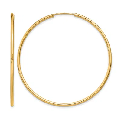 DIAMOND2DEAL 10K YELLOW GOLD 1.5MM ROUND ENDLESS HOOP EARRINGS