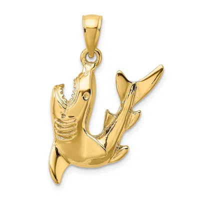 Diamond2deal 10k Yellow Gold 2-d Polished Shark Charm Pendant