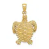 Diamond2deal 10k Yellow Gold 2-d Sea Turtle Spiny Shell Charm In Yellow
