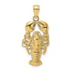 Diamond2deal 10k Yellow Gold 2-d Textured Maine Lobster Charm Pendant