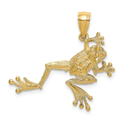 Diamond2deal 10k Yellow Gold 2-d Textured Frog Charm In Multi