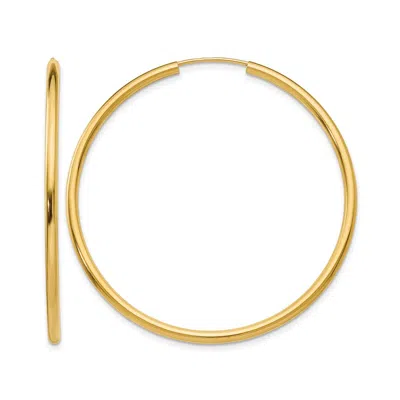 Diamond2deal 10k Yellow Gold 2mm Round Endless Hoop Earrings