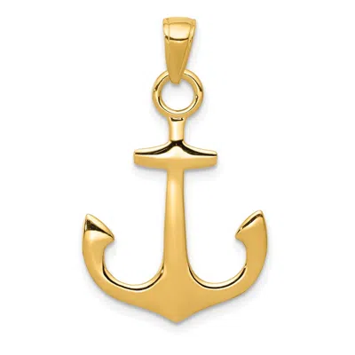 Diamond2deal 10k Yellow Gold 3-d Anchor Pendant