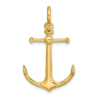 Diamond2deal 10k Yellow Gold 3-d Anchor Shackle Bail Charm
