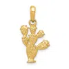 Diamond2deal 10k Yellow Gold 3-d Cactus Pendant