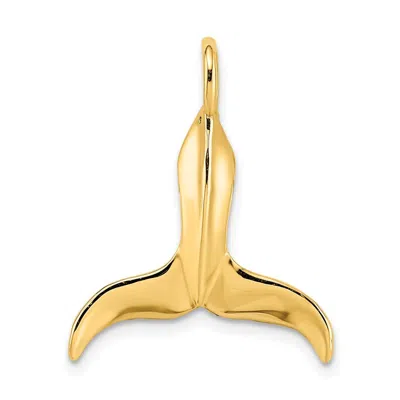 Diamond2deal 10k Yellow Gold 3-d Polished Whale Tail Charm Pendant