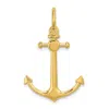 Diamond2deal 14k Yellow Gold 3-d Small Anchor Shackle Bail Charm In Yellow